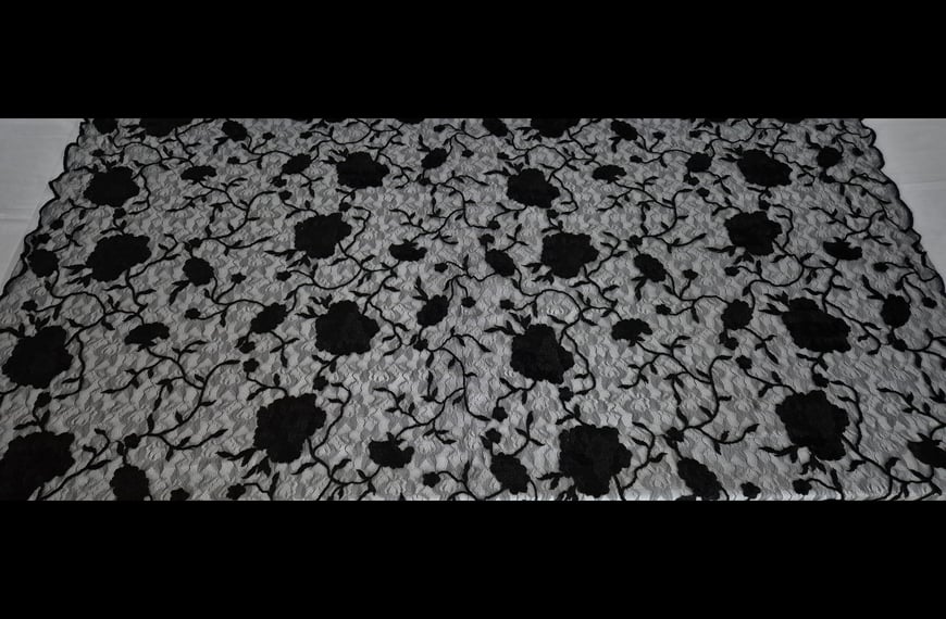 Lace with Roses and Branches 100% Polyester Single-Colored - 130cm